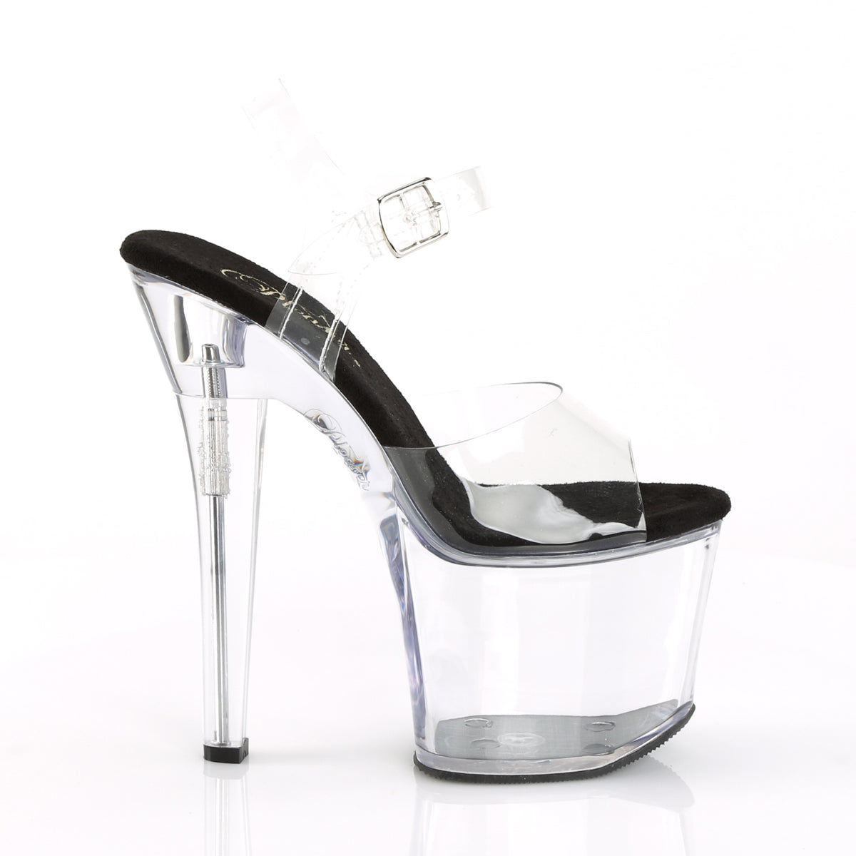 RADIANT-708 Pleaser Clear-Black/Clear Platform Shoes [Pole Dance Shoes]