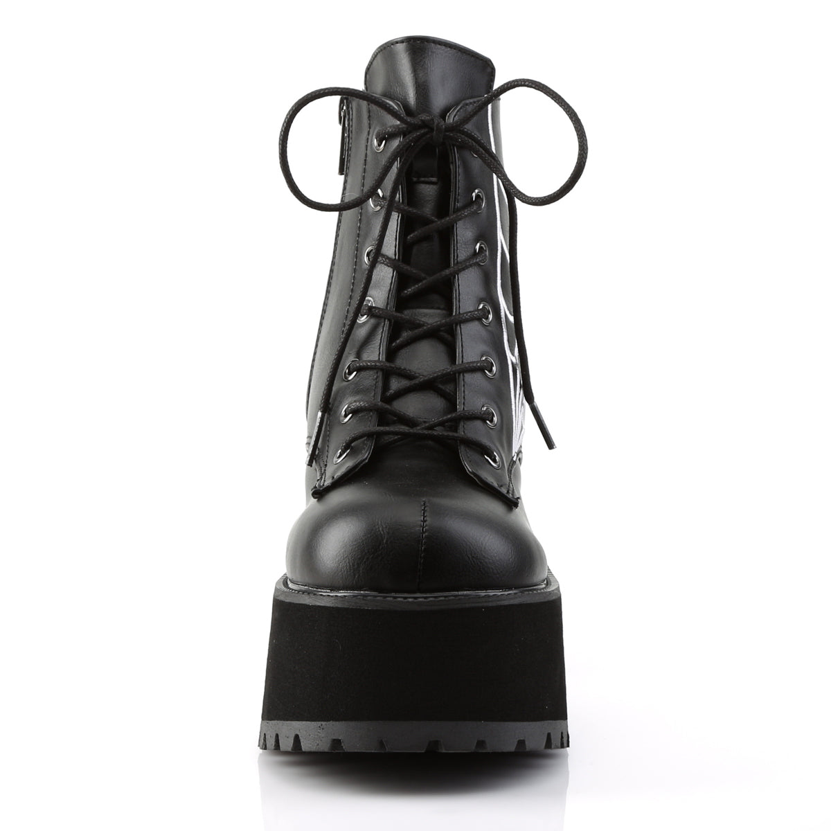 RANGER-105 Demonia Black Vegan Leather Women's Ankle Boots [Demonia Cult Alternative Footwear]