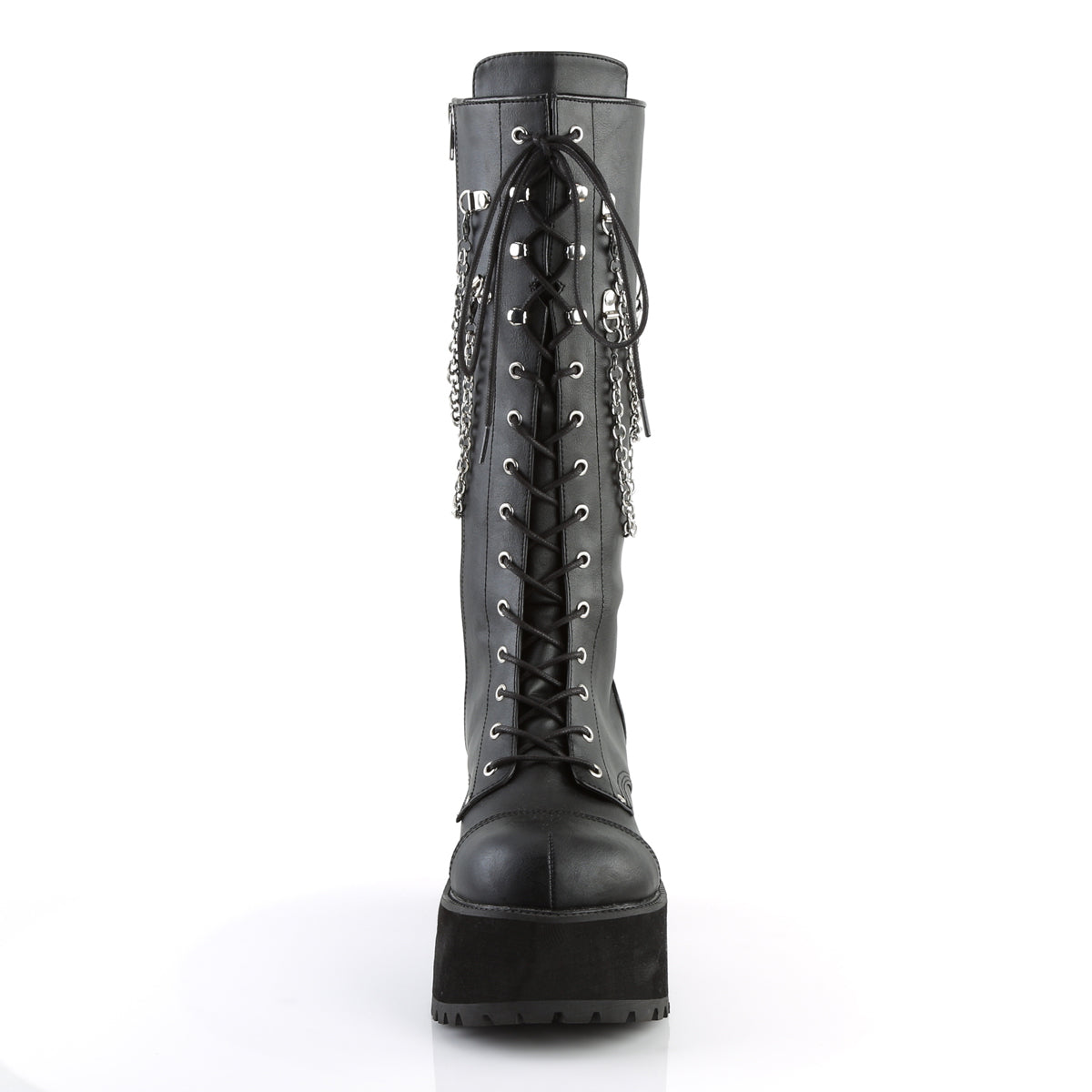 RANGER-303 Demonia Black Faux Leather Unisex Platform Shoes & Boots [Demonia Cult Alternative Footwear]