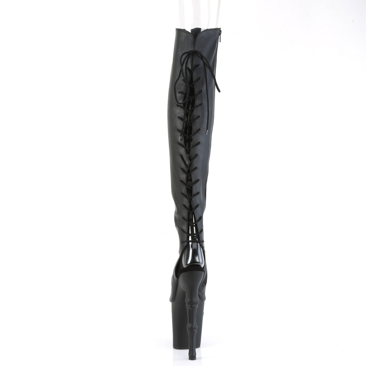 RAPTURE-3019 Pleaser Black Faux Leather/Black Matte Platform Shoes [Thigh boots]