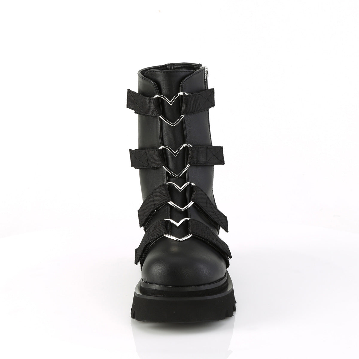 RENEGADE-50 Demonia Black Vegan Leather-Nylon Women's Ankle Boots [Demonia Cult Alternative Footwear]