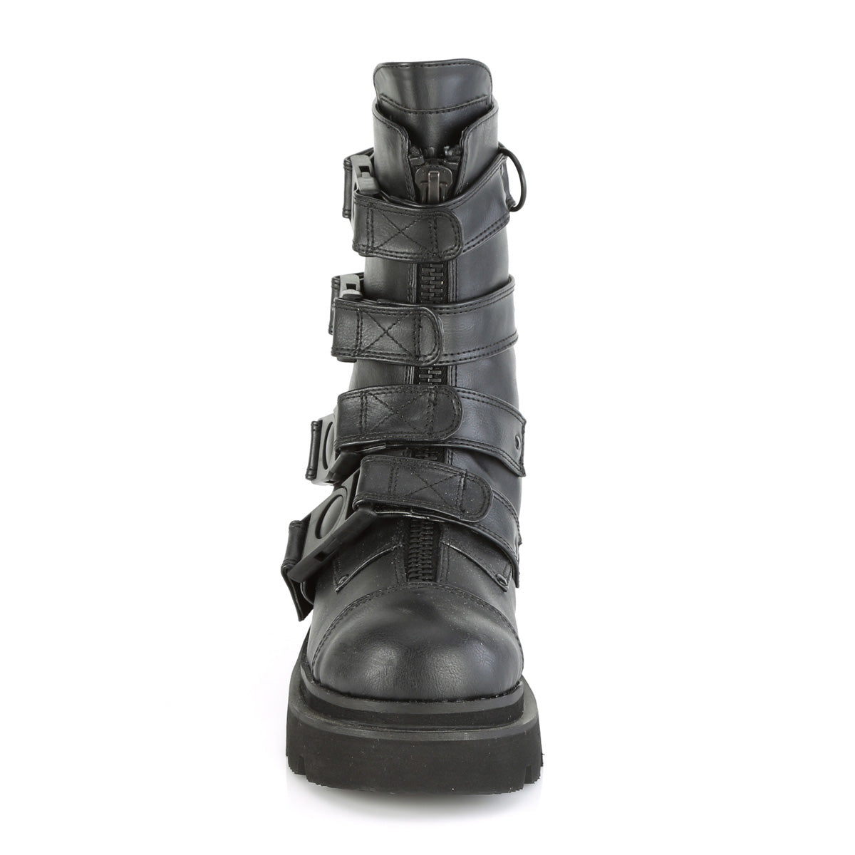 RENEGADE-55 Demonia Black Vegan Leather Women's Mid-Calf & Knee High Boots [Demonia Cult Alternative Footwear]