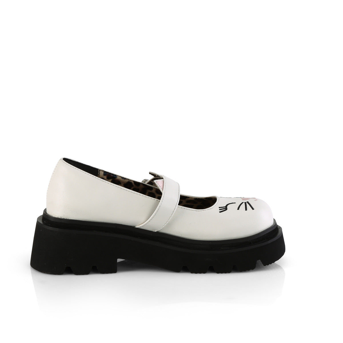 RENEGADE-56 Demonia White Vegan Leather Women's Heels & Platform Shoes [Demonia Cult Alternative Footwear]