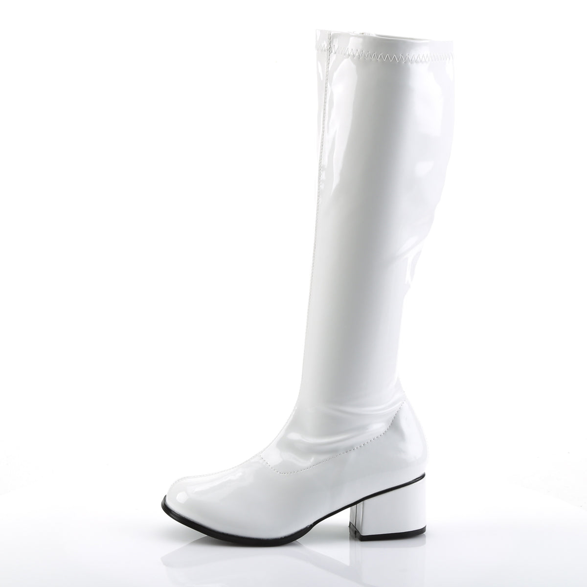 RETRO-300 Funtasma Fantasy White Stretch Patent Women's Boots [Fancy Dress Footwear]