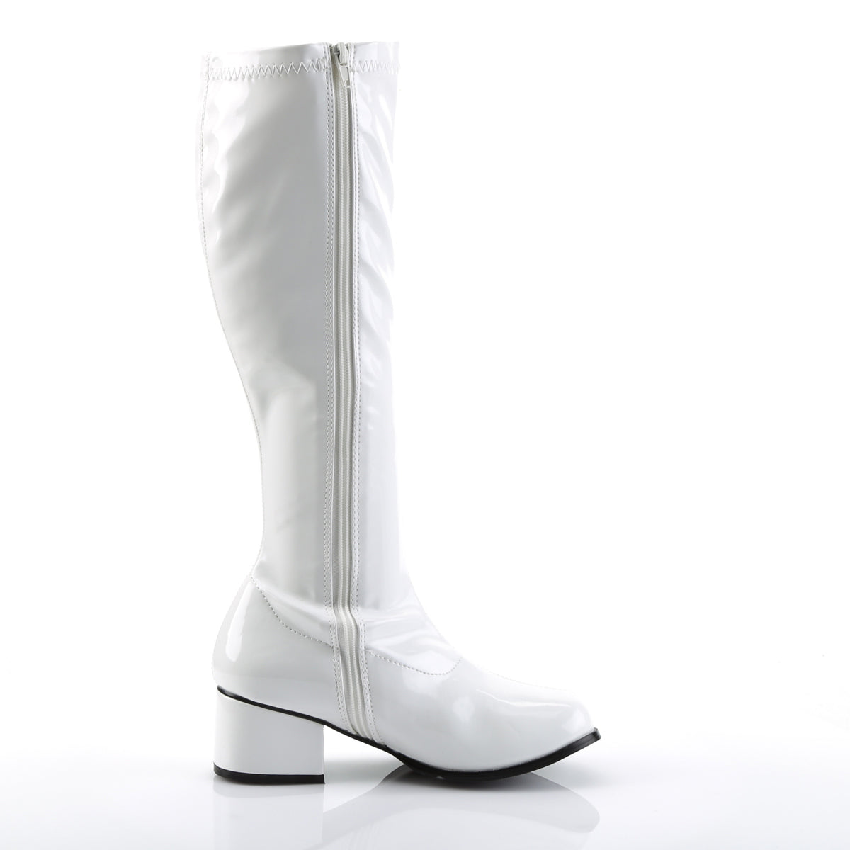 RETRO-300 Funtasma Fantasy White Stretch Patent Women's Boots [Fancy Dress Footwear]