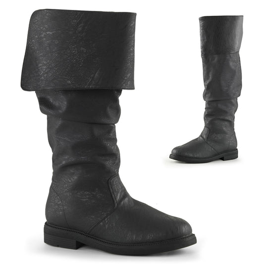 ROBINHOOD-100 Fancy Dress Costume Funtasma Men's Boots Blk Distressed Pu