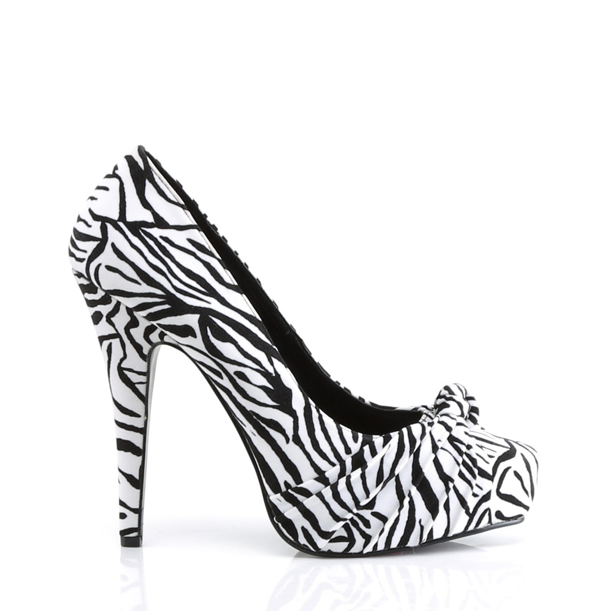 SAFARI-06 Retro Glamour Pin Up Couture Platforms Blk-Wht Zebra Print Velvet