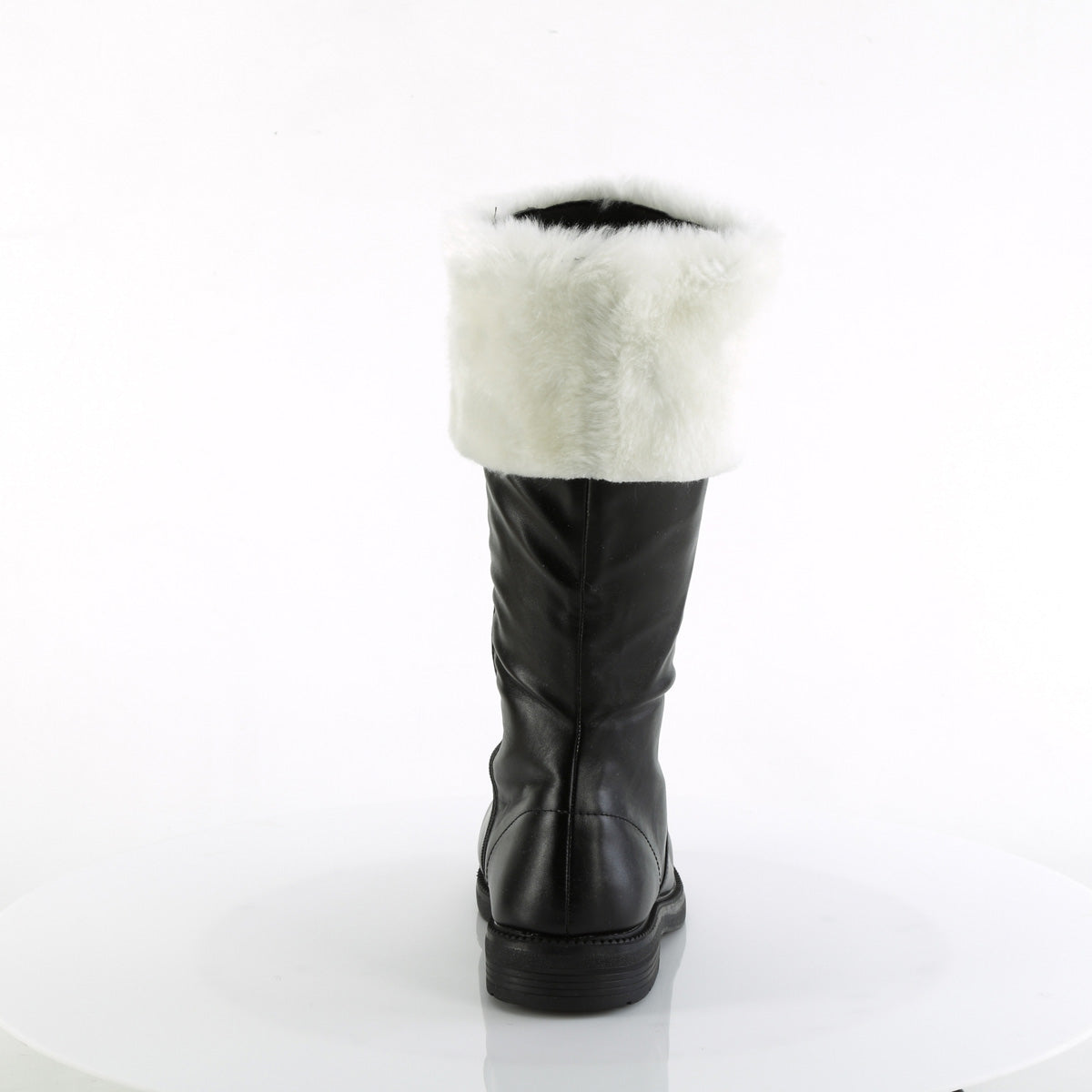 SANTA-100 Fancy Dress Costume Funtasma Men's Boots Black Pu-White Faux Fur