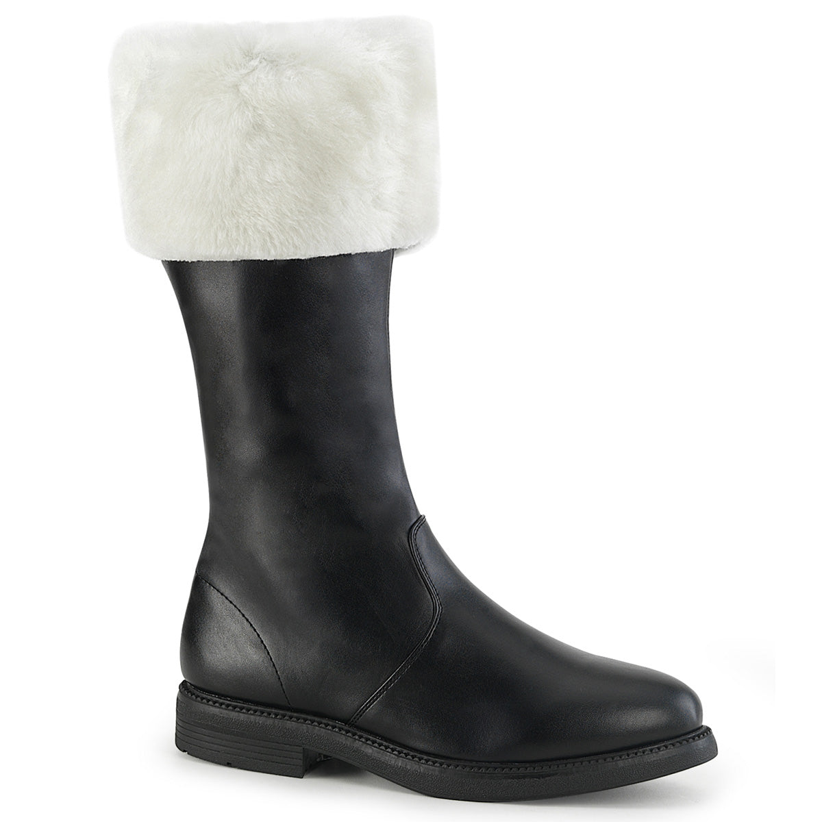 SANTA-100 Fancy Dress Costume Funtasma Men's Boots Blk Pu-Wht Faux Fur