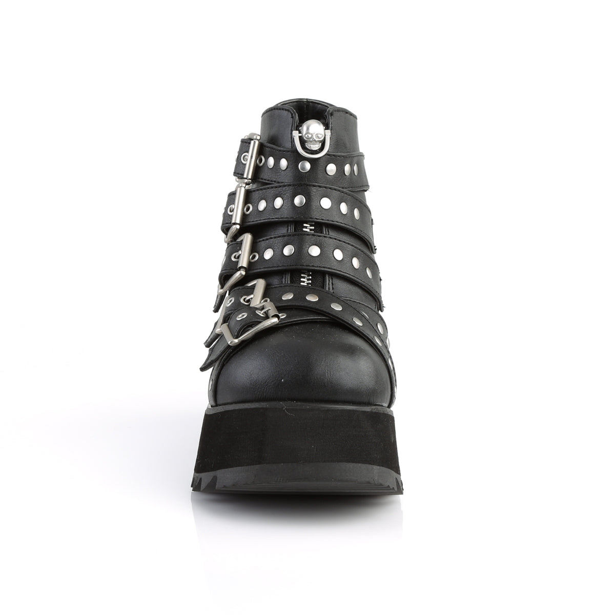 SCENE-30 Demonia Black Vegan Leather Women's Ankle Boots [Demonia Cult Alternative Footwear]