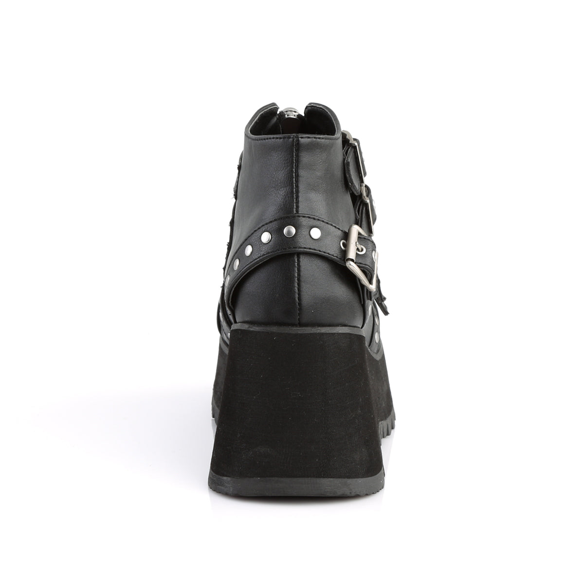 SCENE-30 Demonia Black Vegan Leather Women's Ankle Boots [Demonia Cult Alternative Footwear]