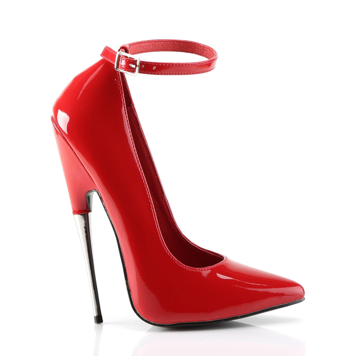 SCREAM-12 Devious Heels Red Patent Single Soles [Fetish Heels]