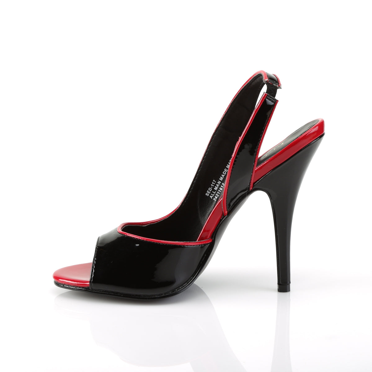 SEDUCE-117 Pleaser Black-Red Patent Single Sole Shoes [Sexy Shoes]