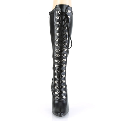 SEDUCE-2024 Pleaser Black Faux Leather Sexy Single Sole Shoes (Fetish Footwear)