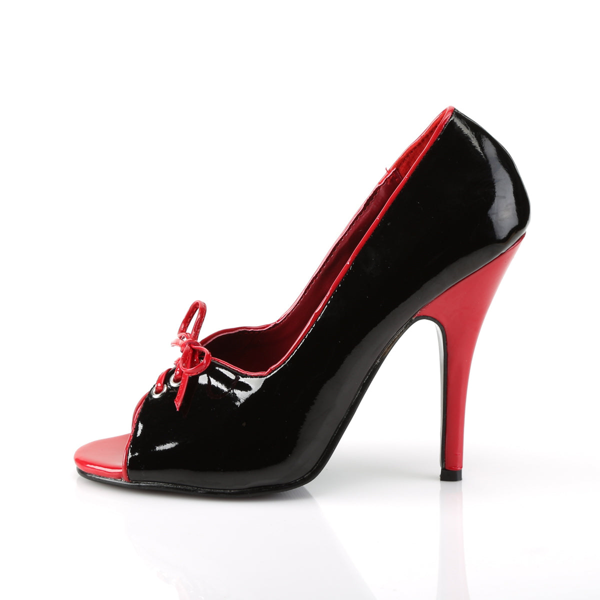 SEDUCE-216 Pleaser Black-Red Patent Single Sole Shoes [Sexy Shoes]