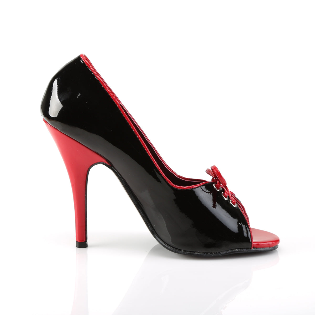 SEDUCE-216 Pleaser Black-Red Patent Single Sole Shoes [Sexy Shoes]