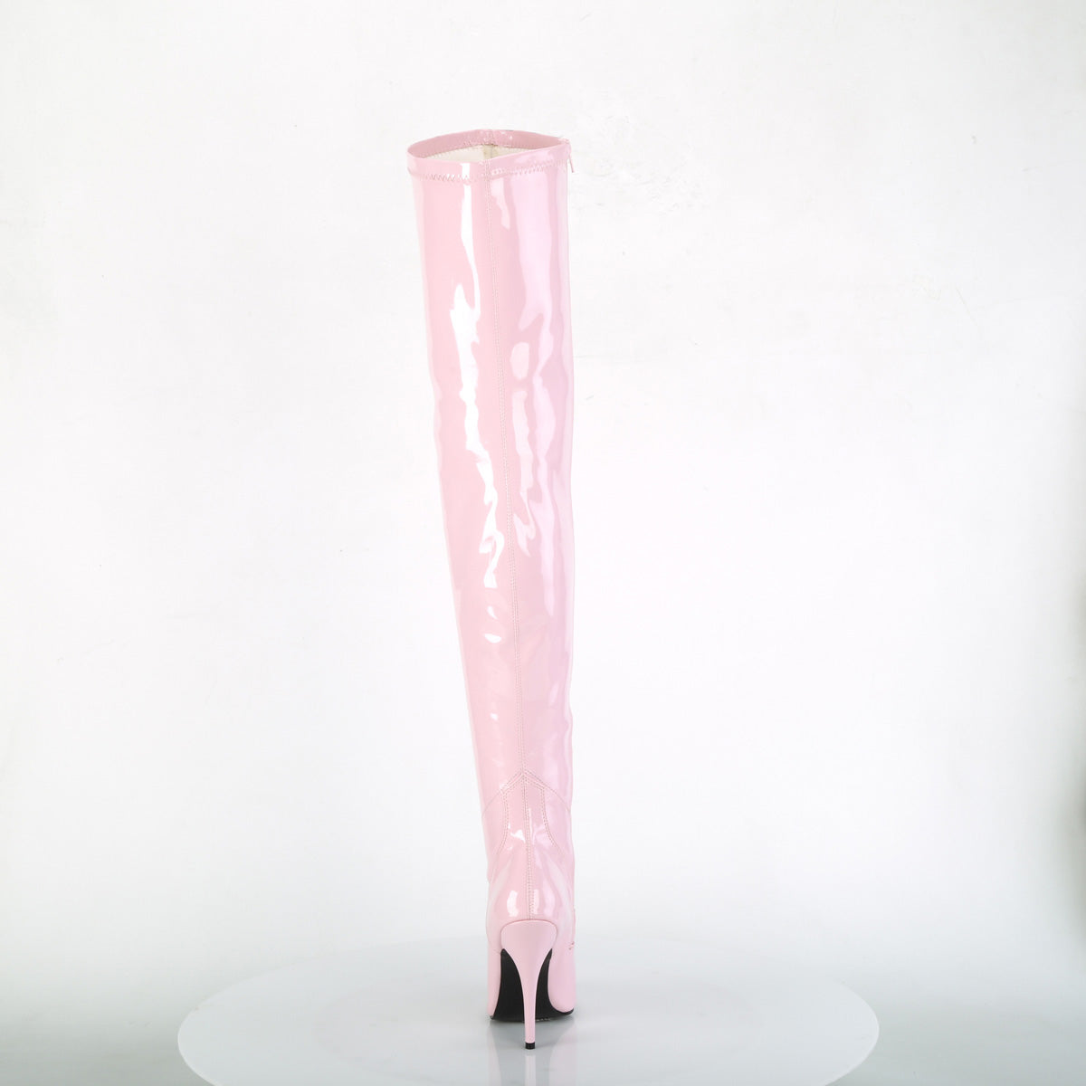 SEDUCE-3000 Pleaser B Pink Stretch Patent Single Sole Shoes [Thigh High Boots]