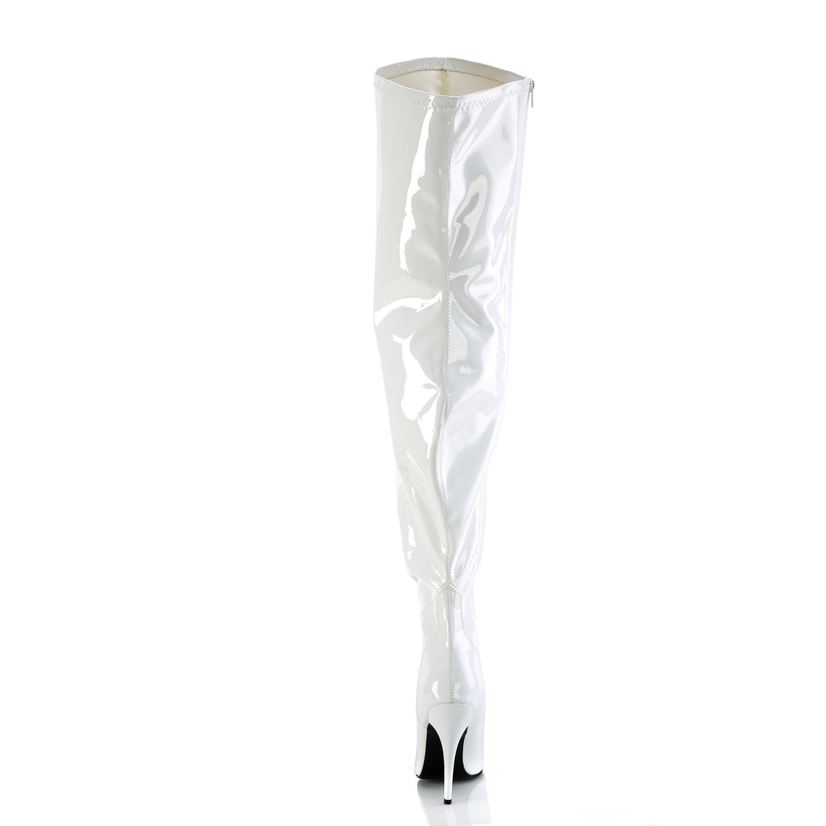 SEDUCE-3000WC Pleaser White Stretch Patent Platform Shoes [Thigh High Boots]