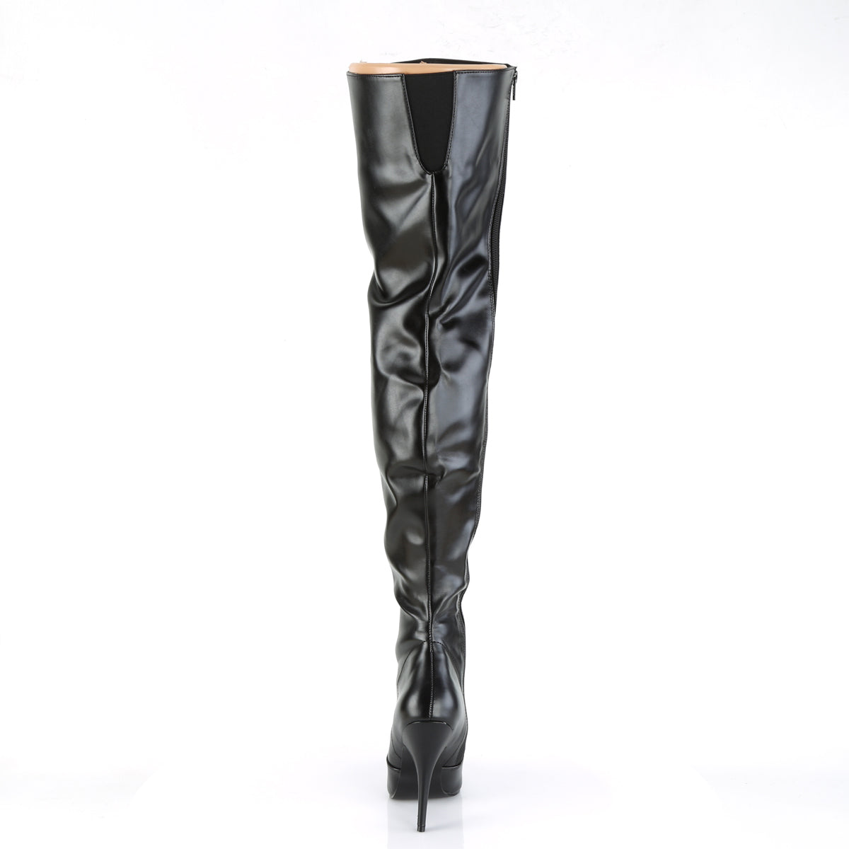 SEDUCE-3010 Pleaser Black Faux Leather Single Sole Shoes [Thigh High Boots]