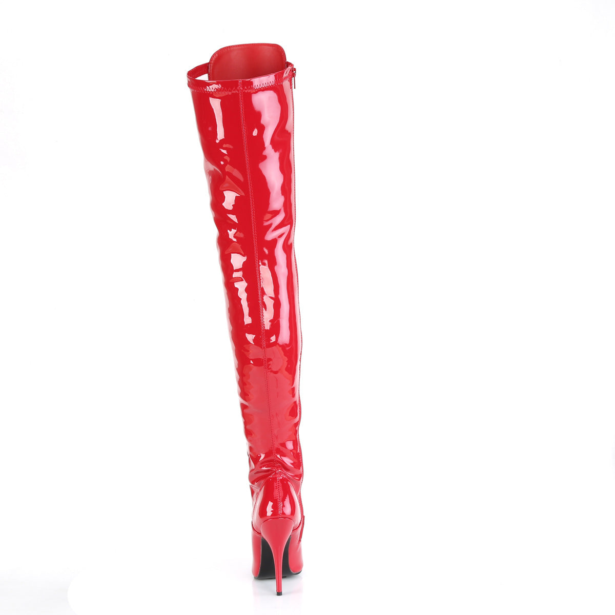 SEDUCE-3024 Pleaser Red Patent Single Sole Shoes [Thigh High Boots]