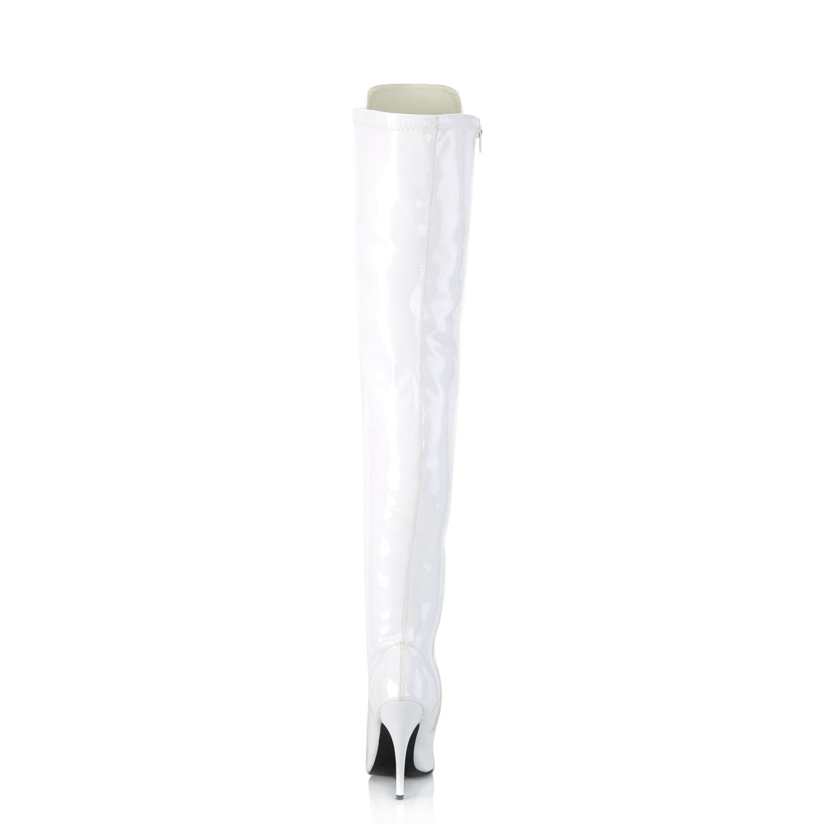 SEDUCE-3024 Pleaser White Patent Single Sole Shoes [Thigh High Boots]