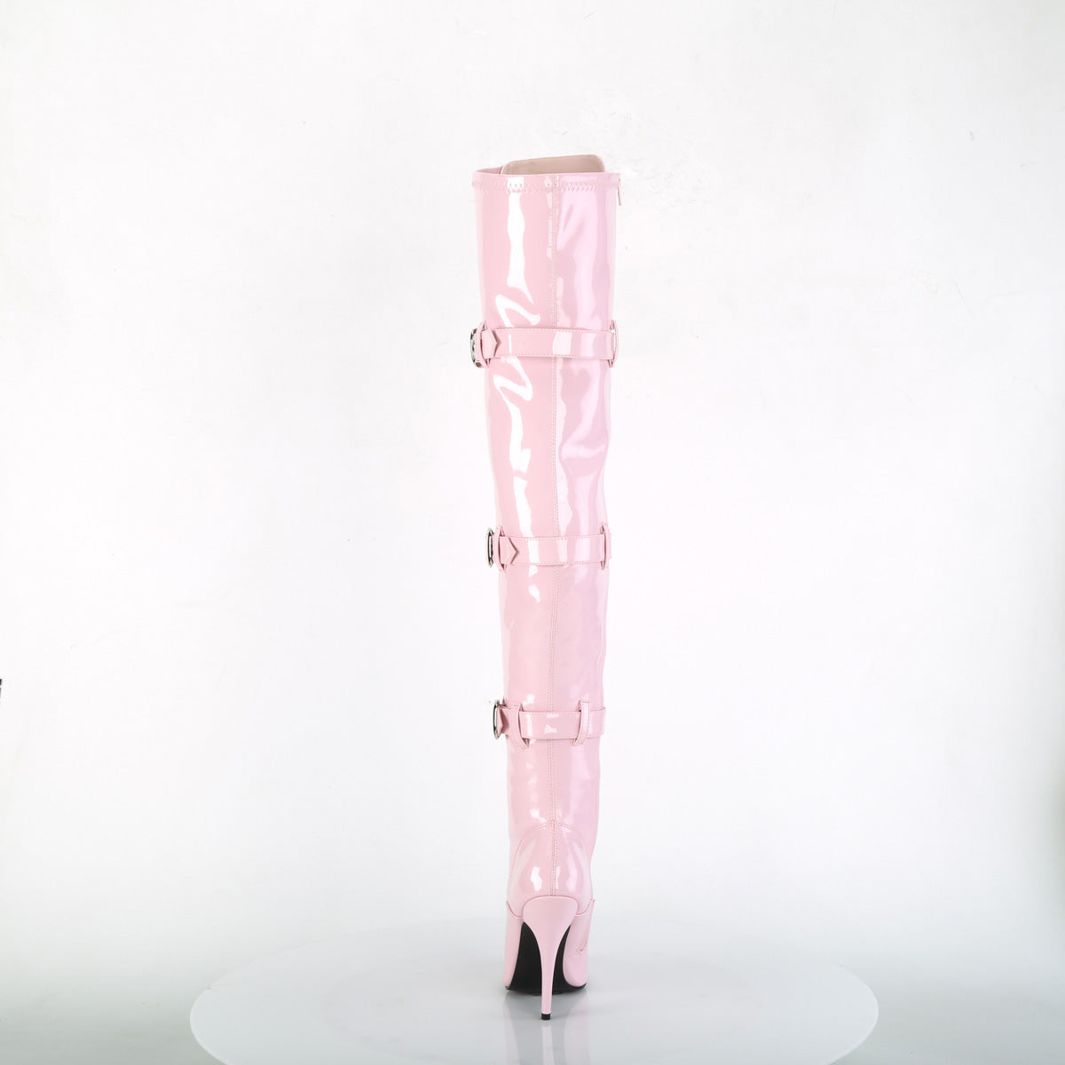 SEDUCE-3028 Pleaser B Pink Stretch Patent Single Sole Shoes [Thigh High Boots]