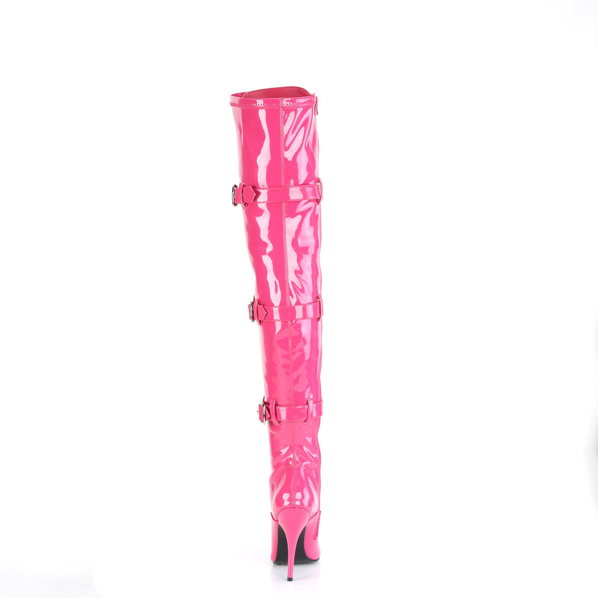 SEDUCE-3028 Pleaser H Pink Stretch Patent Single Sole Shoes [Thigh High Boots]