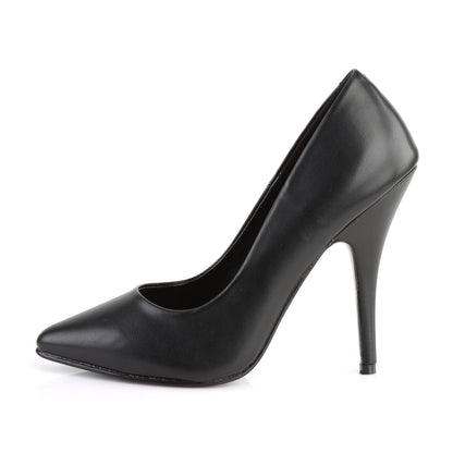 SEDUCE-420 Pleaser Black Faux Leather Sexy Single Sole Shoes (Fetish Footwear)