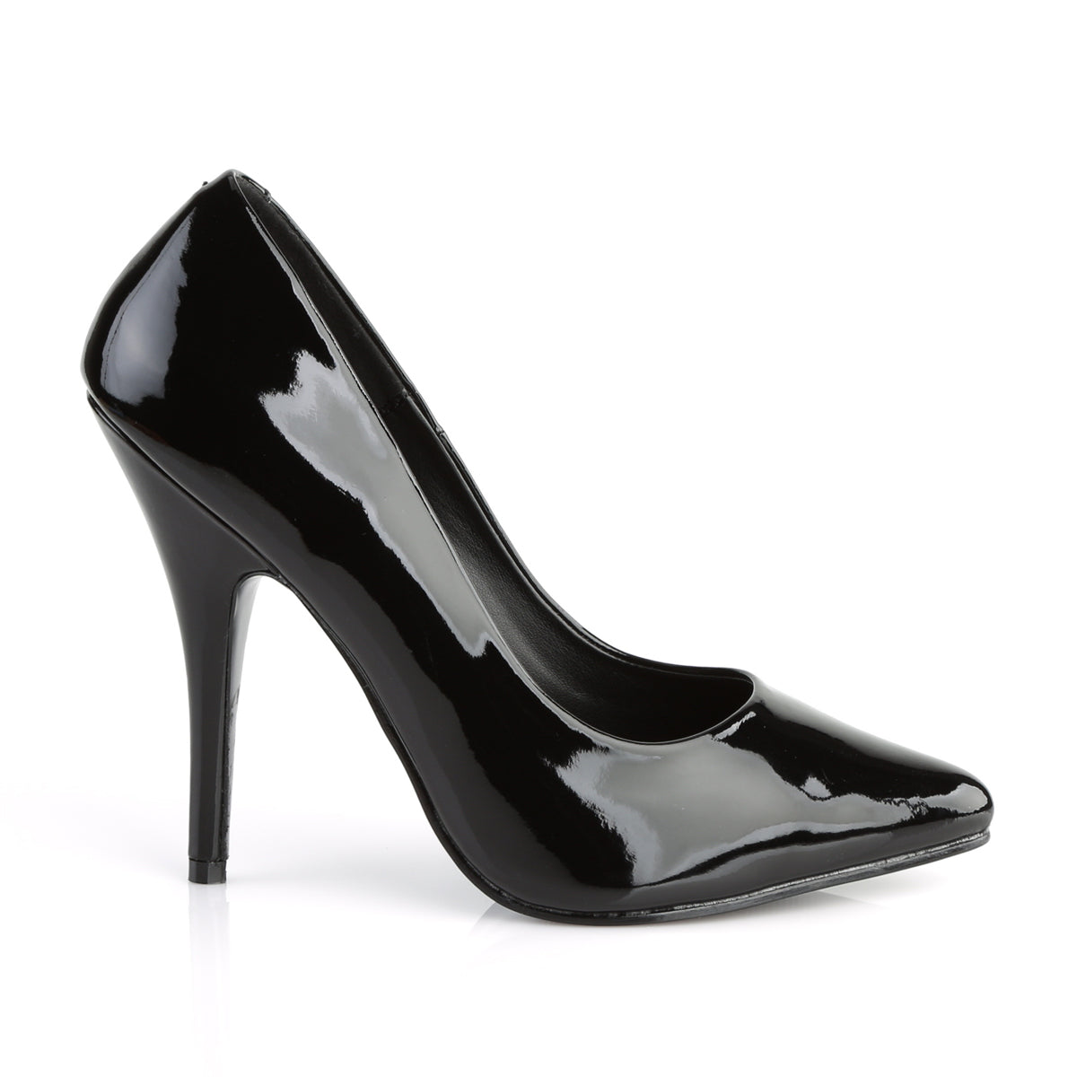 SEDUCE-420 Pleaser Black Patent Single Sole Shoes [Fetish Shoes]