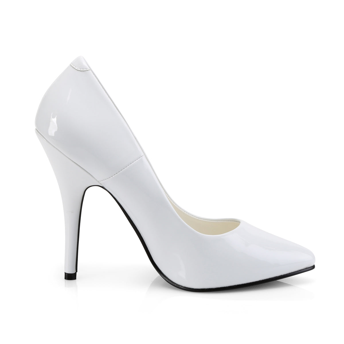 SEDUCE-420 Pleaser White Patent Single Sole Shoes [Fetish Shoes]