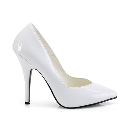 SEDUCE-420V Pleaser White Patent Sexy Single Sole Shoes (Fetish Footwear)