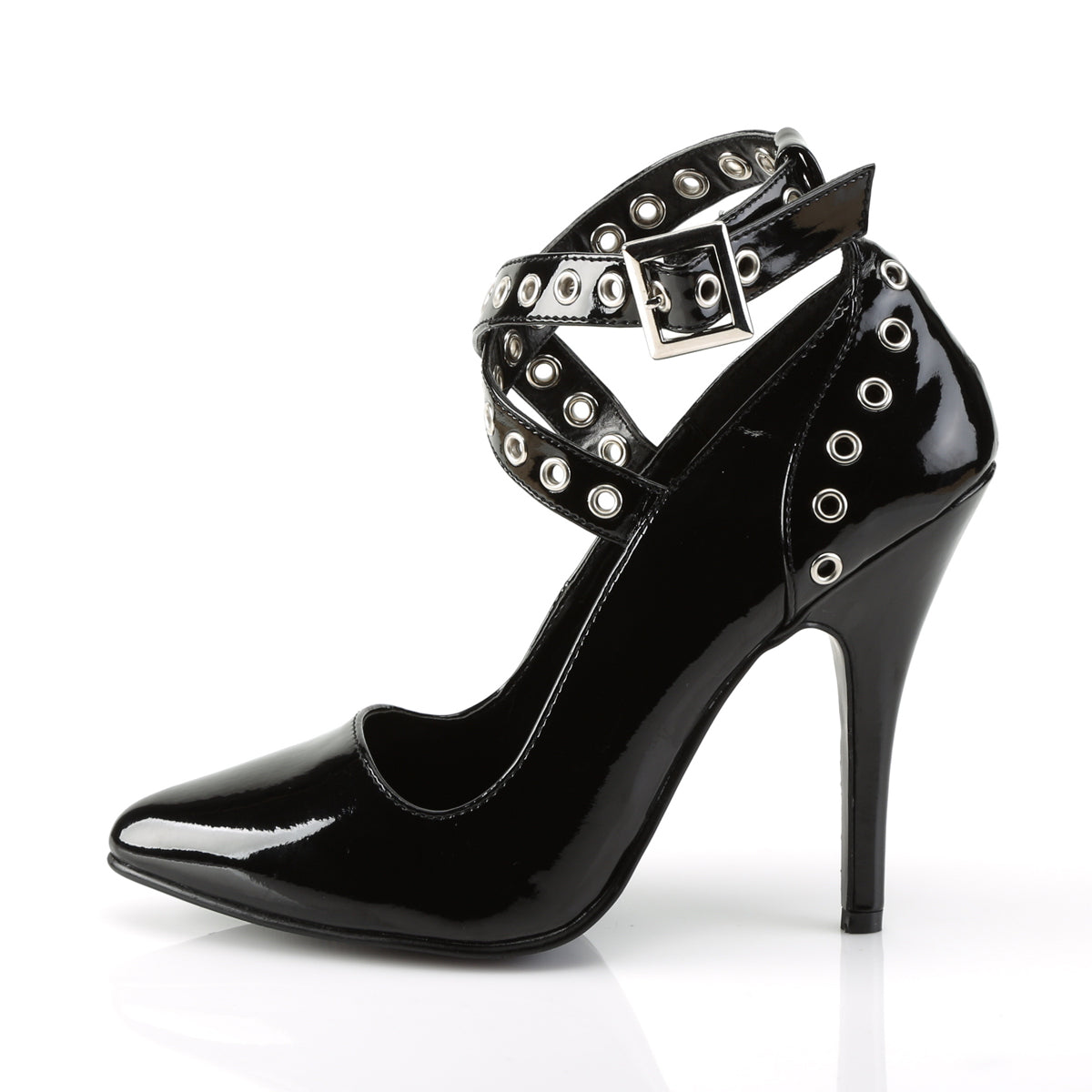 SEDUCE-443 Pleaser Black Patent Single Sole Shoes [Fetish Shoes]