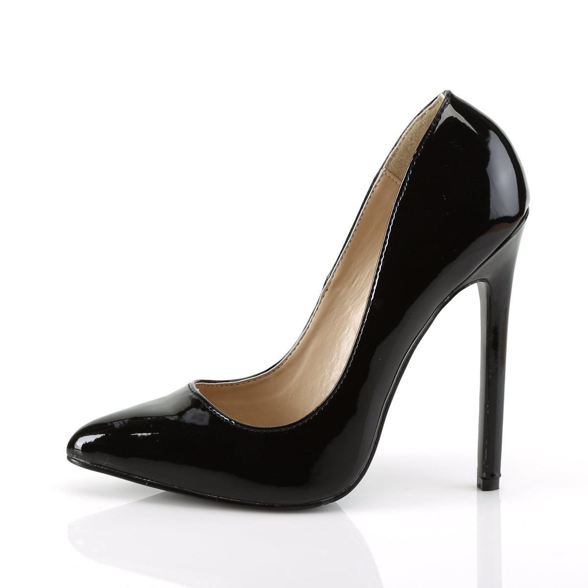 SEXY-20 Pleaser Black Patent Sexy Single Sole Shoes (Fetish Footwear)