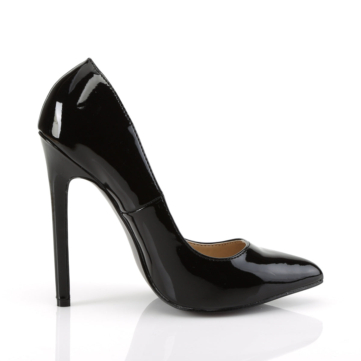 SEXY-20 Pleaser Black Patent Sexy Single Sole Shoes (Fetish Footwear)