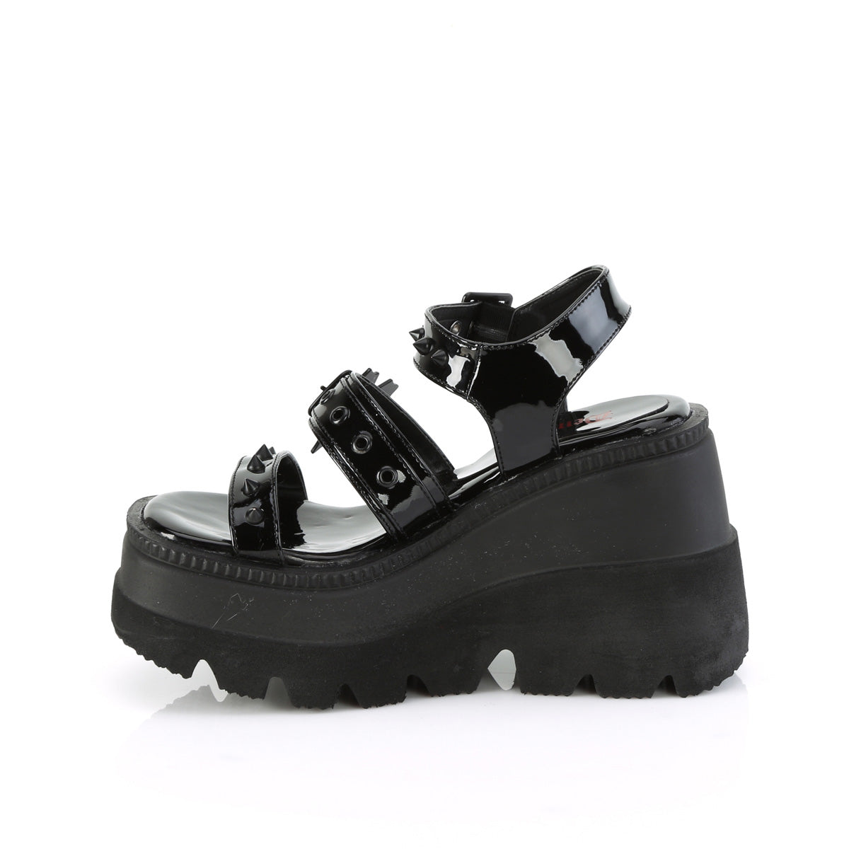 SHAKER-13 Demonia Black Patent Women's Sandals [Demonia Cult Alternative Footwear]