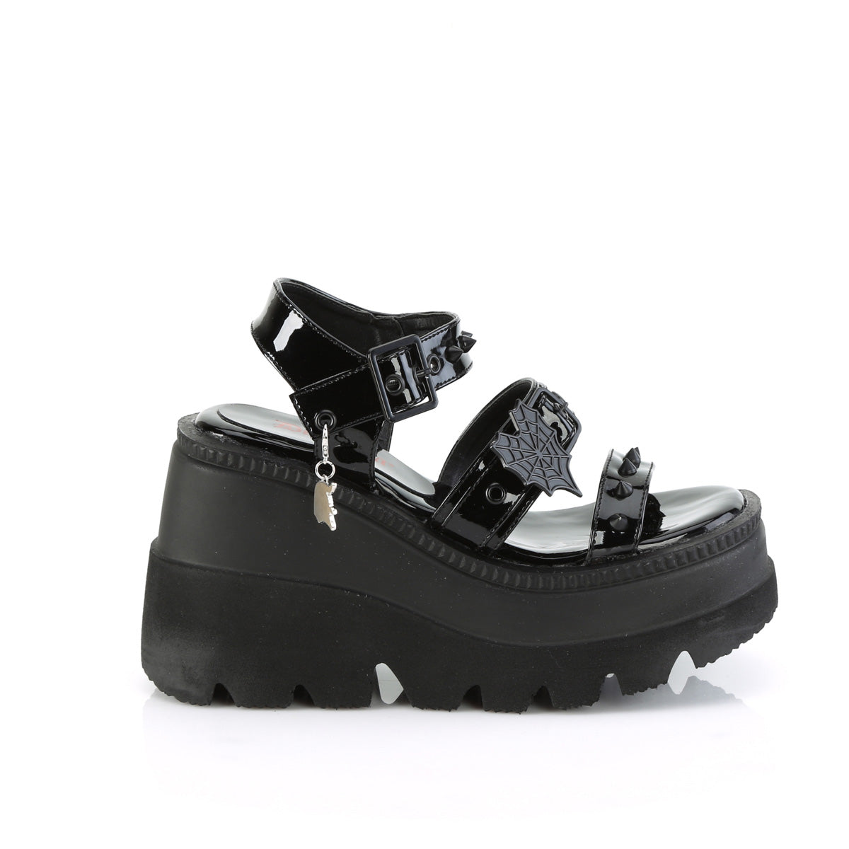 SHAKER-13 Demonia Black Patent Women's Sandals [Demonia Cult Alternative Footwear]