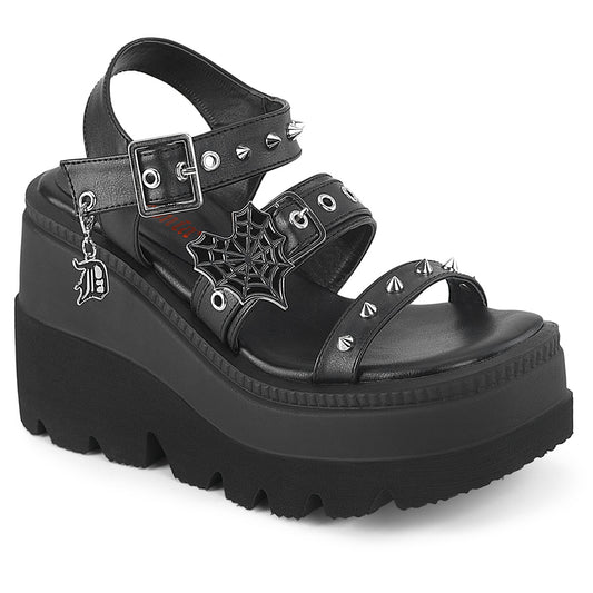 SHAKER-13 Alternative Footwear Demonia Women's Sandals Blk Vegan Leather