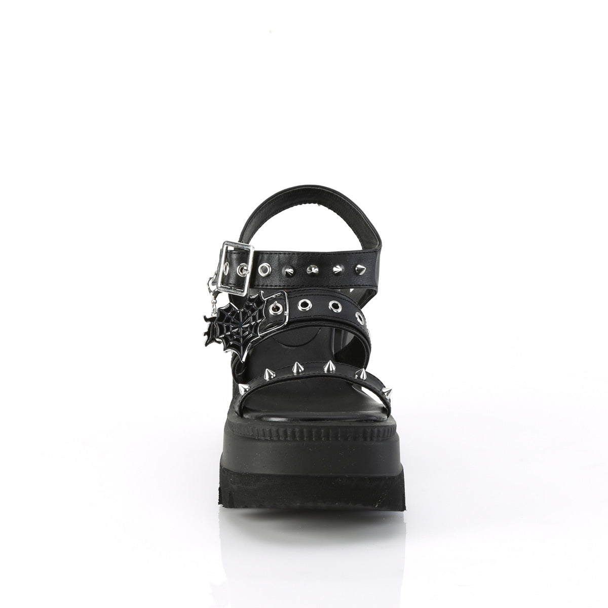 SHAKER-13 DemoniaCult Black Vegan Leather Sexy Women's Sandals (Alternative Footwear)