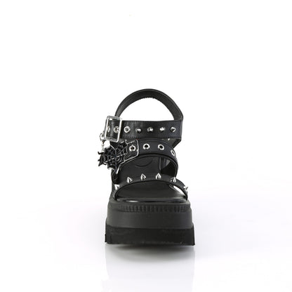 SHAKER-13 DemoniaCult Black Vegan Leather Sexy Women's Sandals (Alternative Footwear)