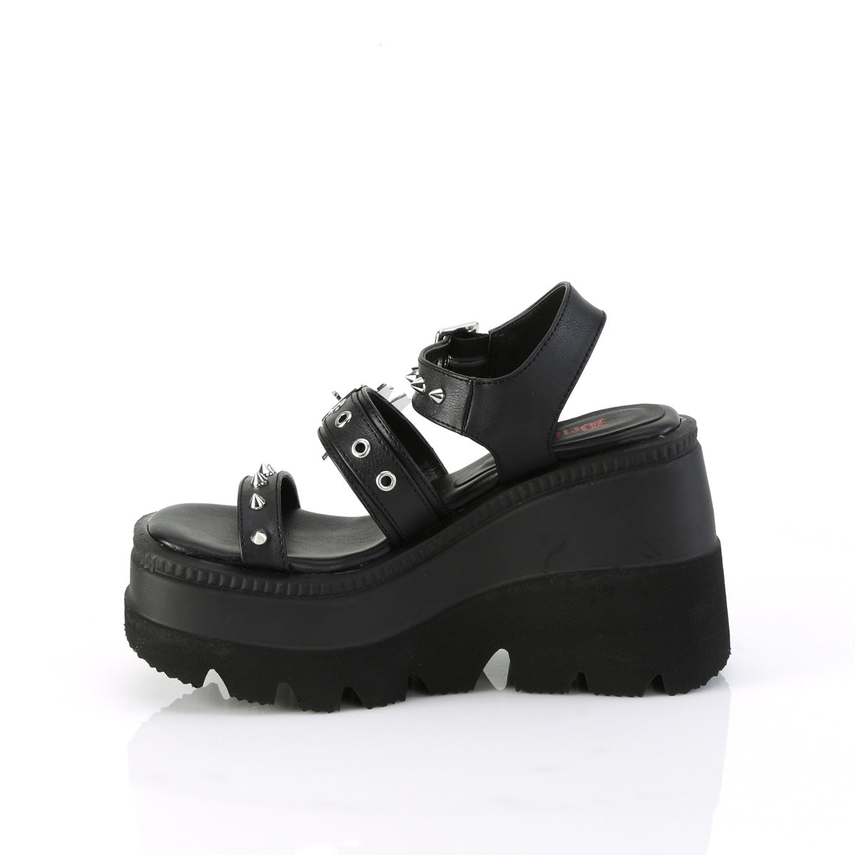 SHAKER-13 DemoniaCult Black Vegan Leather Sexy Women's Sandals (Alternative Footwear)