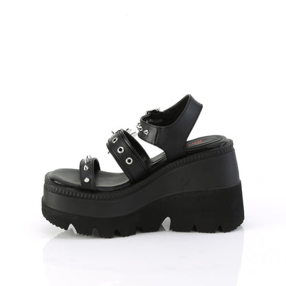 SHAKER-13 DemoniaCult Black Vegan Leather Sexy Women's Sandals (Alternative Footwear)