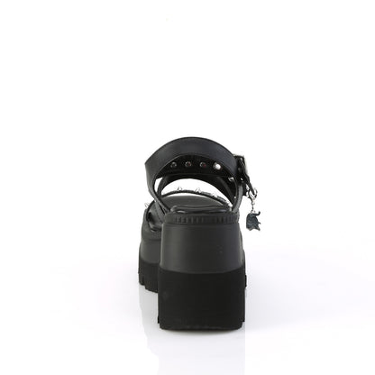 SHAKER-13 DemoniaCult Black Vegan Leather Sexy Women's Sandals (Alternative Footwear)