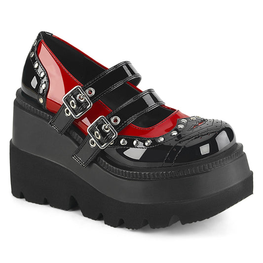 SHAKER-27 Alternative Footwear Demonia Women's Heels & Platform Shoes Blk-Red Pat