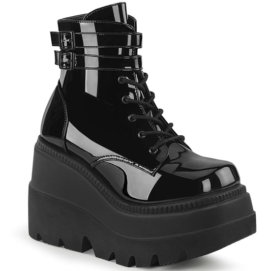 SHAKER-52 Alternative Footwear Demonia Women's Ankle Boots Blk Patent