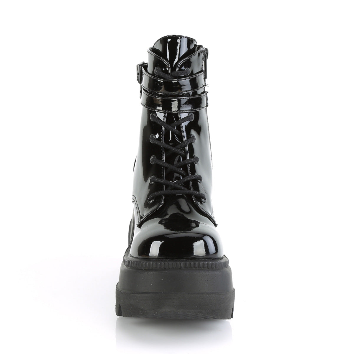 SHAKER-52 Demonia Black Patentent Women's Ankle Boots [Demonia Cult Alternative Footwear]