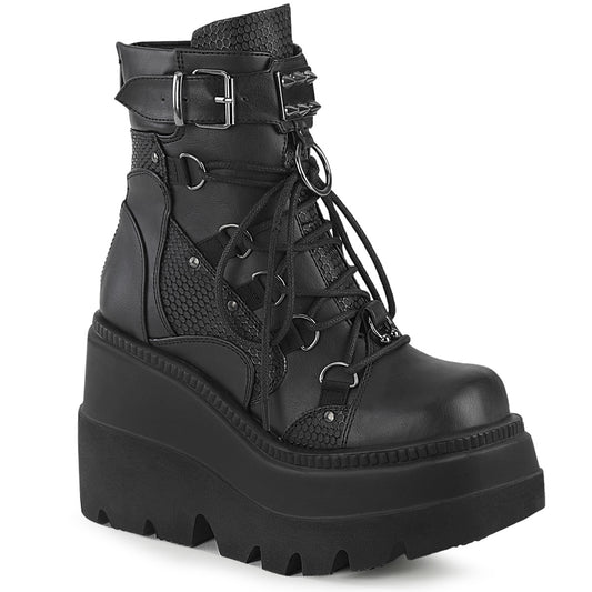 SHAKER-60 Alternative Footwear Demonia Women's Ankle Boots Blk Vegan Leather