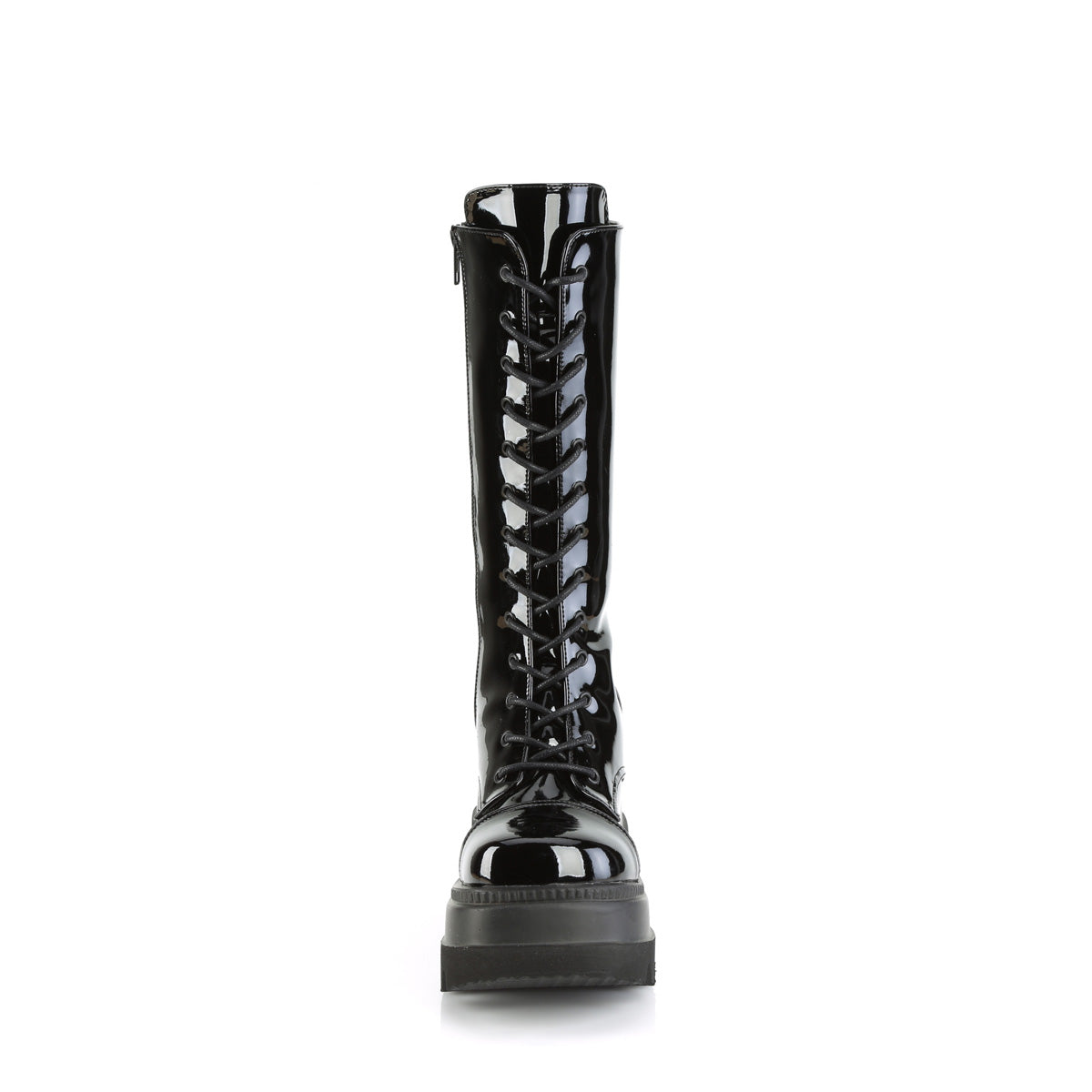 SHAKER-72 Demonia Black Patentent Women's Mid-Calf & Knee High Boots [Demonia Cult Alternative Footwear]