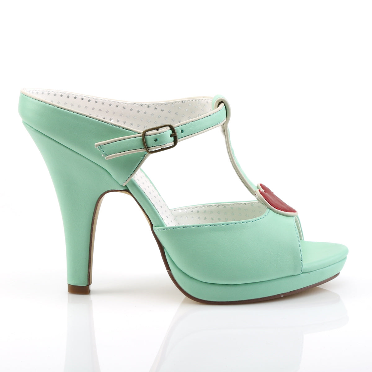 SIREN-09 Retro Glamour Pin Up Couture Platforms Mint Faux Leather