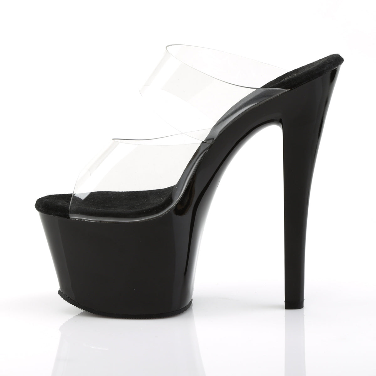 SKY-302 Pleaser Clear/Black Platform Shoes [Pole Dancing Shoes]