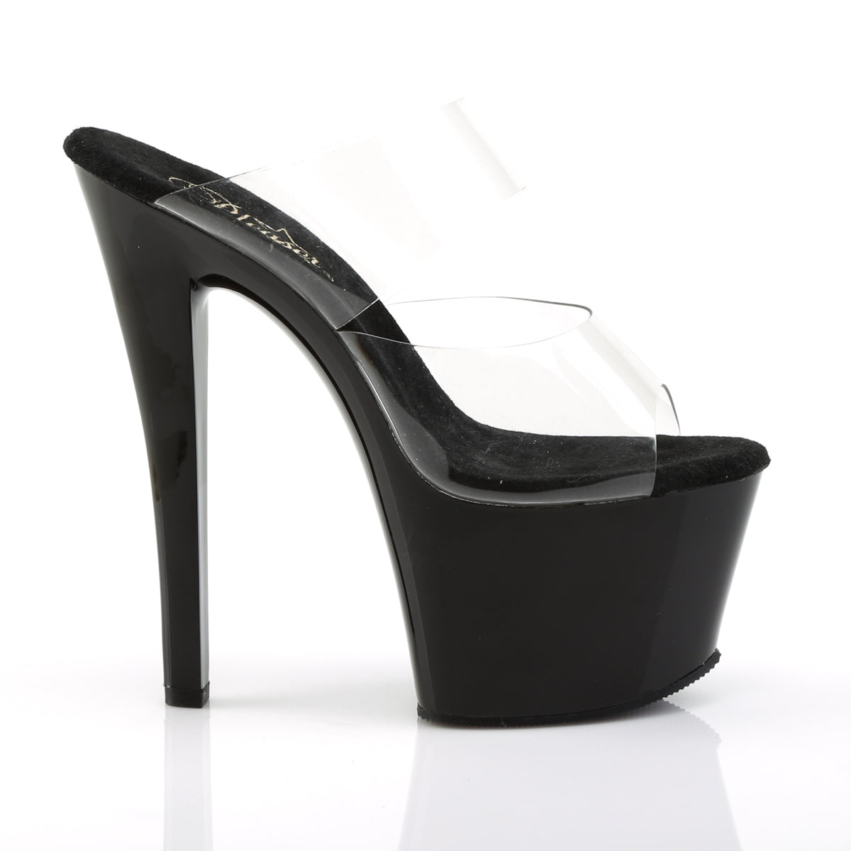 SKY-302 Pleaser Clear/Black Platform Shoes [Pole Dancing Shoes]